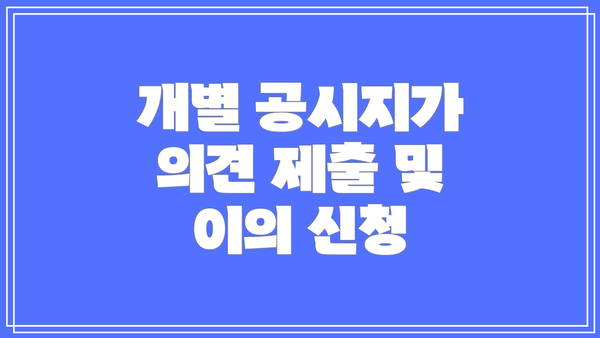 개별 공시지가 의견 제출 및 이의 신청