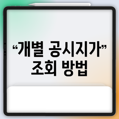 개별 공시지가 조회 방법