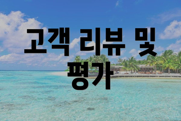 고객 리뷰 및 평가