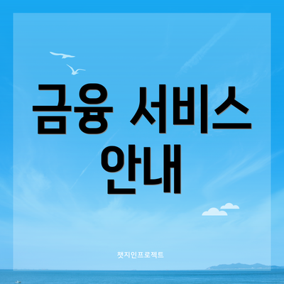 금융 서비스 안내