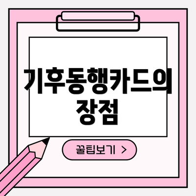 기후동행카드의 장점