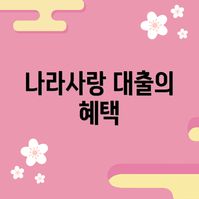 나라사랑 대출의 혜택