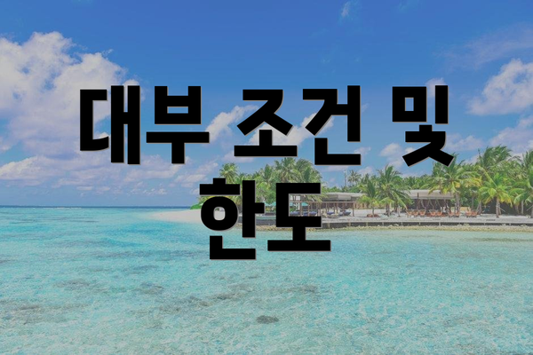 대부 조건 및 한도