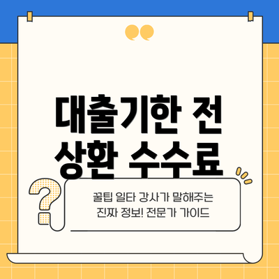 대출기한 전 상환 수수료