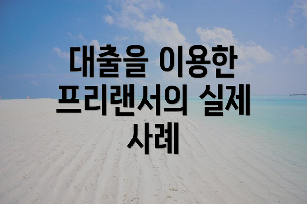 대출을 이용한 프리랜서의 실제 사례