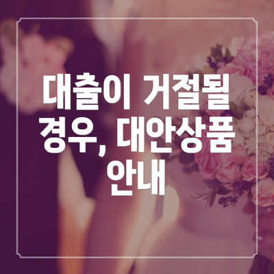 대출이 거절될 경우, 대안상품 안내