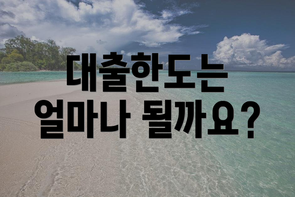 대출한도는 얼마나 될까요?