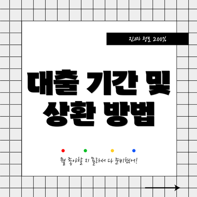 대출 기간 및 상환 방법
