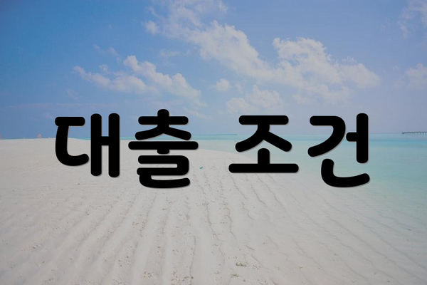대출 조건
