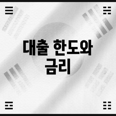 대출 한도와 금리