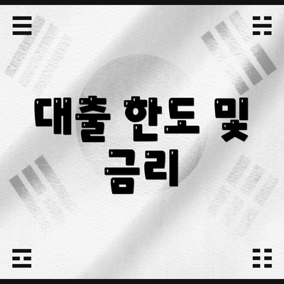 대출 한도 및 금리
