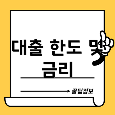 대출 한도 및 금리