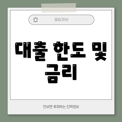 대출 한도 및 금리