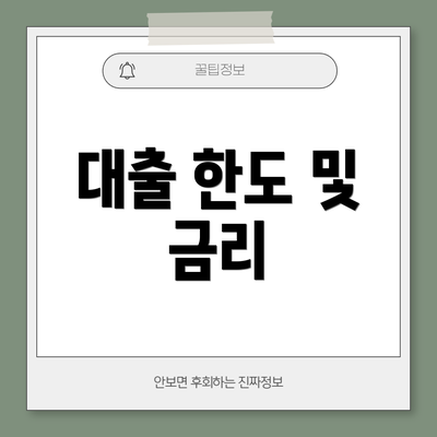 대출 한도 및 금리