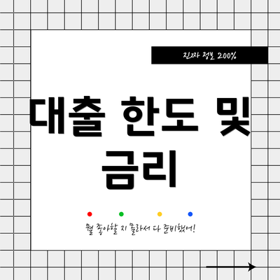 대출 한도 및 금리
