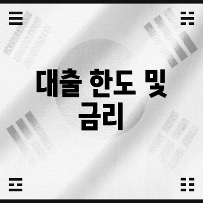 대출 한도 및 금리