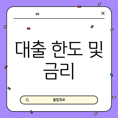 대출 한도 및 금리