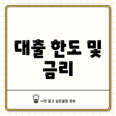 대출 한도 및 금리
