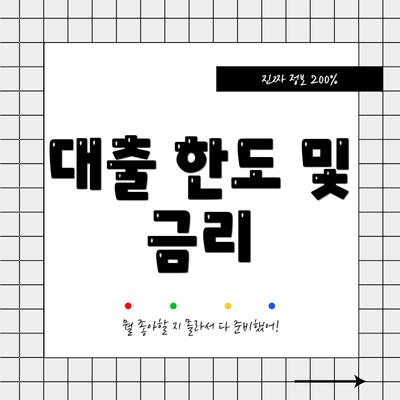 대출 한도 및 금리