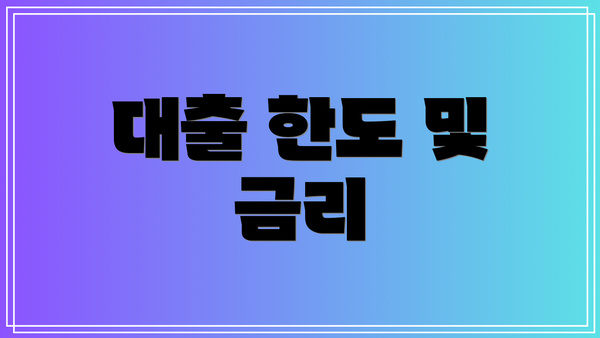 대출 한도 및 금리