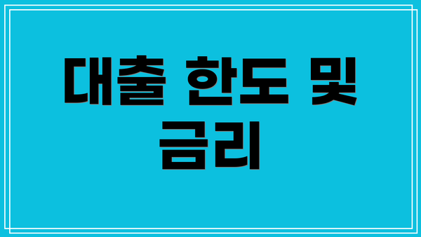 대출 한도 및 금리