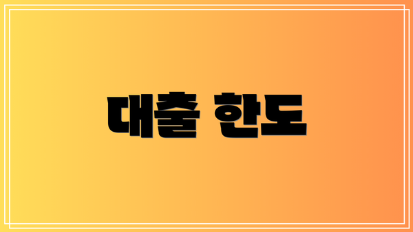 대출 한도