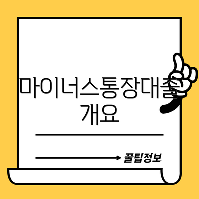 마이너스통장대출 개요