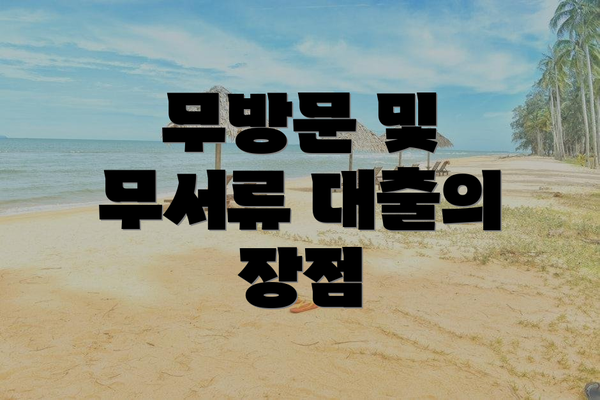 무방문 및 무서류 대출의 장점