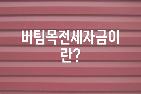 버팀목전세자금이란?