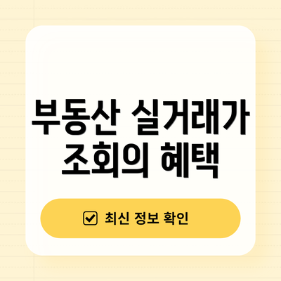 부동산 실거래가 조회의 혜택