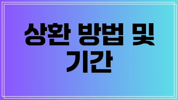 상환 방법 및 기간