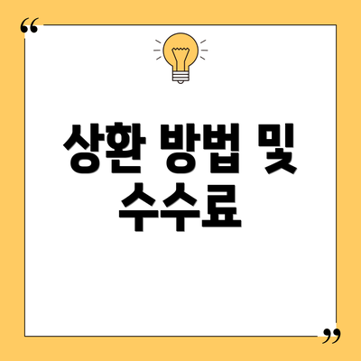 상환 방법 및 수수료