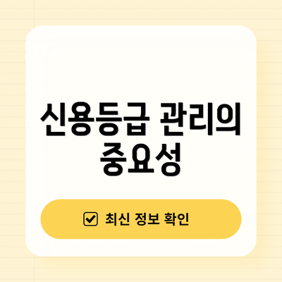 신용등급 관리의 중요성