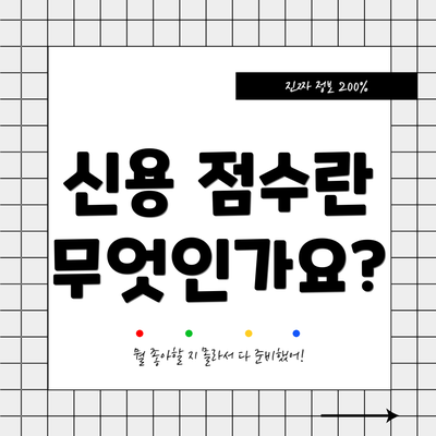 신용 점수란 무엇인가요?