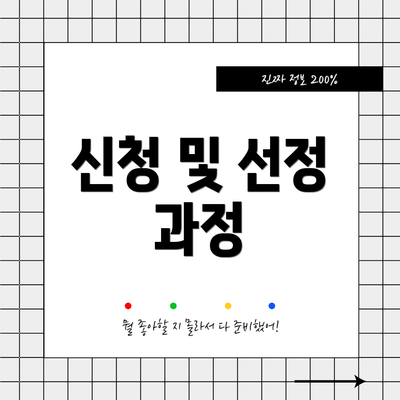 신청 및 선정 과정