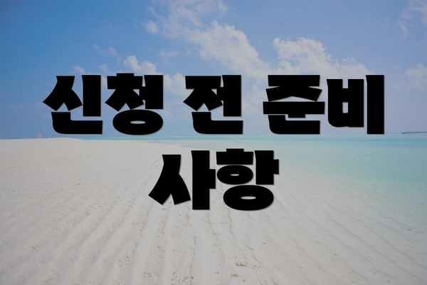 신청 전 준비 사항