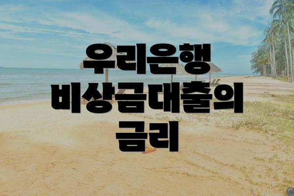 우리은행 비상금대출의 금리