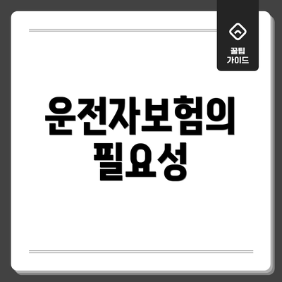 운전자보험의 필요성