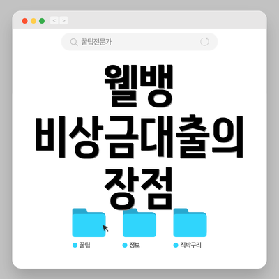 웰뱅 비상금대출의 장점