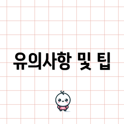 유의사항 및 팁