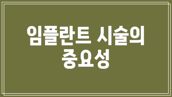 임플란트 시술의 중요성