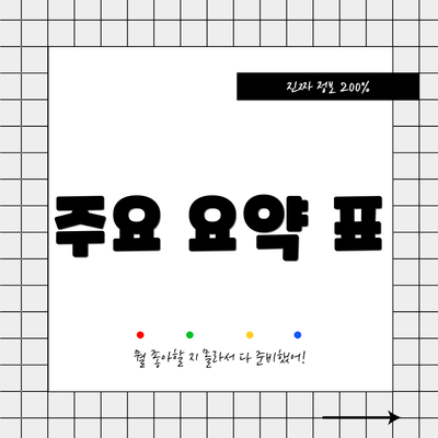 주요 요약 표