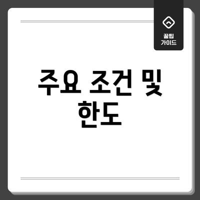 주요 조건 및 한도