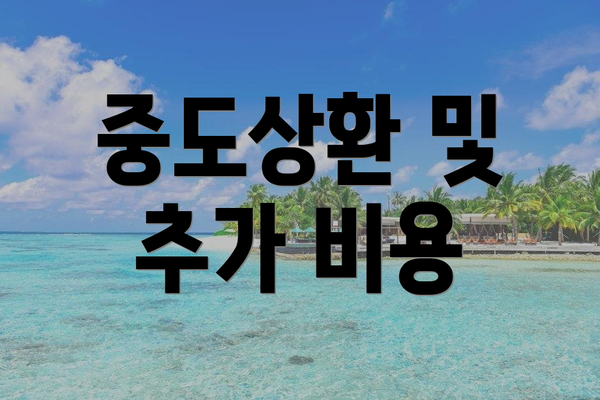 중도상환 및 추가 비용