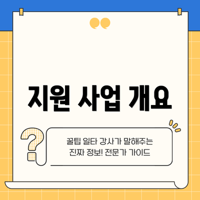 지원 사업 개요