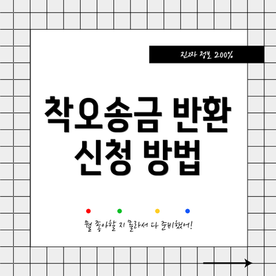 착오송금 반환 신청 방법