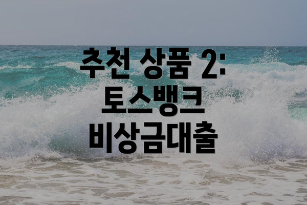 추천 상품 2: 토스뱅크 비상금대출