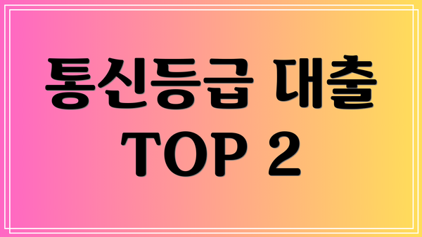 통신등급 대출 TOP 2