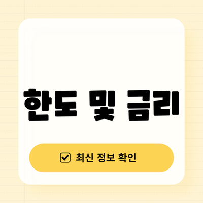 한도 및 금리