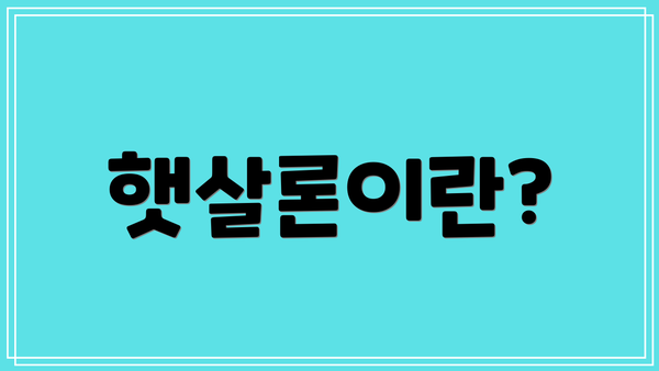 햇살론이란?